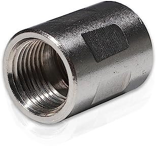 Edelstahlrohr 1/2 Zoll | Gewinde IG/AG und AG/AG | Gewinderohr Wasserrohr Rohrnippel Gewindefitting Rohrdoppelnippel (V2A - Muffen, Muffen 1/2 IG)