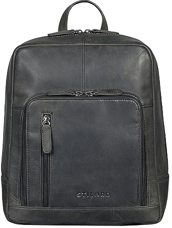 STILORD Walker Leder Rucksack Daypack Klein Robust und Elegant 10.1 Zoll Tablethülle Vintage Backpack aus Echtem Leder Farbe:Zamora - braun