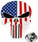 CUSTOMprivé Anstecknadel Stift Skull Punisher Flagge USA motorradfahrer Biker Triker in Samtbeutel