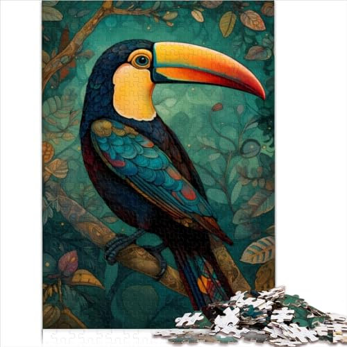 Puzzles Tukan-Vogelwald 1000-teiliges Puzzle für Erwachsene, Papppuzzle ab 12 Jahren, Puzzle-Hands-on-Spiel, Familiendekorationsgröße (26 x 38 cm)