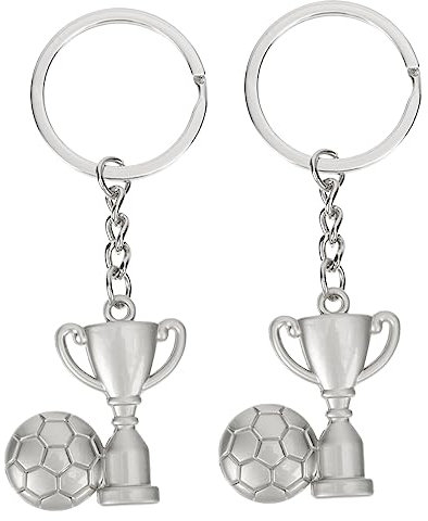 NAMOARLY 2stücke Fußball Schlüsselanhänger Schlüsselbund Mit Trophy Ornament Für Fußballfans Perfektes Für Geburtstage Vatertag Und Besondere Anlässe