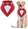 MHaustlie Hunde Smoking Bandana, Haustier Dreieck Schal, Formale Hochzeit Party Hundehalstuch, Verstellbar Krawatte Haustier Anzug Fliege Bandana für Hochzeit Geburtstag (L, Rot)