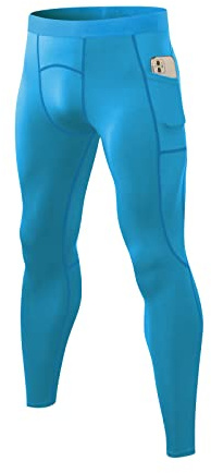 LEICHR Herren-Kompressionshose, Leggings, trocken, kühl, Sport, Baselayer, Laufen, Workout, Aktiv, Fitnessstudio, Basketball, # Blau # 22, XXL