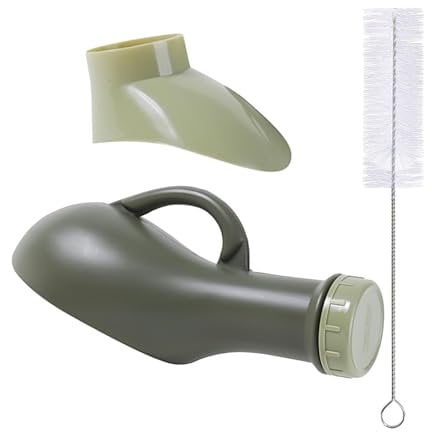 1 Anti-Spill Urine Bottle, 1 Interface, 1 Brush, Urine Sample Jar, Screw Cap Design, Urinal Bottle, Portable Urinal, Bed Travel Essential, Suitable for Adults and Children