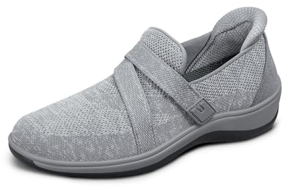 Orthofeet Amalya orthopädischer Damen Freizeitschuh | Hands-Free Slip-On, Wasserabweisend, Dehnbar, Verstellbar Und Komfortabel Mit Fußgewölbestütze Und Dämpfung