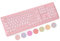SABLUTE Teclados de computadora retroiluminados con impresión grande USB con cable, teclado iluminado con 7 colores y 4 modos retroiluminados rosa