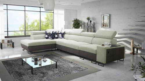 Ecksofa Melani XI Maxi 360x220cm- Schlaffunktion - Bettkasten - L-Form - Couch - Eckcouch - Schlafsofa - Wohnlandschaft - Sofa - Polstersofa - Couch - Freya210.11+ Kunstleder Tauro8207 - Links - 26