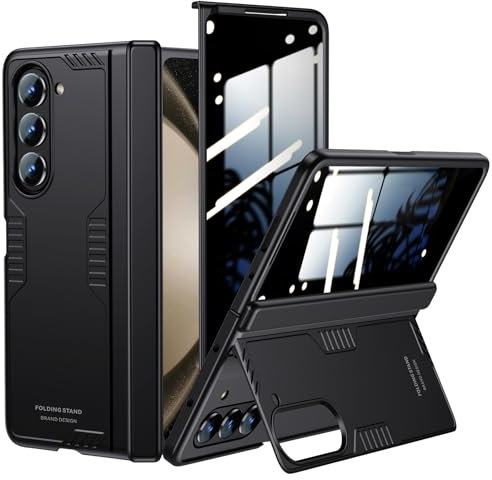 Custodia business multifunzione per Galaxy z-Fold-5: protezione dello schermo per la privacy cavalletto nascosto Ricarica wireless Design sottile per professionisti aziendali Copertura del telefono