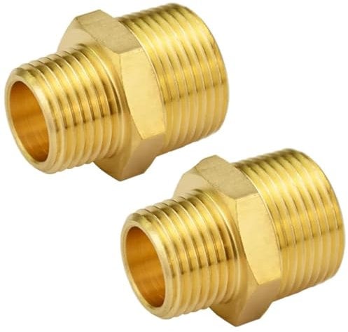 ElevaPulse 2 Stück Reduzierung 3/4 auf 1/2 Zoll Messing Adapter – Hochwertige, langlebige Reduzierbuchse für verschiedene Sanitäranwendungen, Trinkwasser geeignet