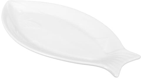 Cabilock 1pieza Plato Cerámico para Pescado Diseño Forma De Bandeja De Servicio para Sushi y Comidas para Restaurantes y Reuniones Familiares
