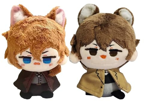 Tongyundacheng Lot de 2 porte-clés en peluche douce de Dazai Osamu Nakahara Chuuya - Motif Bungo Stray Dogs