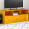 Meuble TV, Banc TV Support de Télévision Table TV Bas Armoire Basse Meuble TV Jaune Moutarde 99x39x44 cm Acier