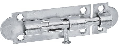 Alberts 841713 Perno Grendel, con pomo y sin muelle, amarillo galvanizado, placa 75 x 28 mm, perno-Ø 7 mm, Juego de 12