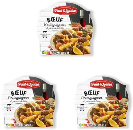 Paul & Louise Barquette Bœuf Bourguignon 300 g (Lot de 3)