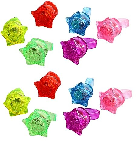 12 anillos de luz LED divertidos y coloridos para fiestas de niños y adultos, cosplay, festival, Año Nuevo