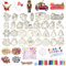 XSYKJGS 337 Stück Holzanhänger Weihnachten zum Bemalen Set, Bastelset Weihnachten Kinder 30 Arten weihnachtsdeko basteln mit Aquarellstift, Schnur, Pinsel Pigmente Palette