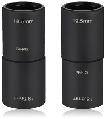 LALAGO Radmuttern Nuss 18,5mmx19,5mm, Doppelkopf Radmutternschlüssel, Doppelkopf Radmutternschlüssel, Schlagschrauber Nüsse Werkzeug 1/2 Zoll Antrieb, Steckschlüsselsatz für Ford Land Rover (2 Stück)