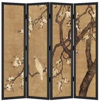 loeusjfnr Schermi Privacy Pieghevoli Divisorio retrò Cinese con Fiori e Uccelli for Soggiorno, Ingresso, Camera da Letto, casa, schermatura, Parete di Fondo Parete Divisoria Divisoria