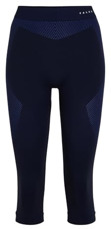 Falke Damen Baselayer-Hose Warm 3/4 W Ti Funktionsmaterial schnelltrocknend 1 Stück, Blau Space Blue 6116, S