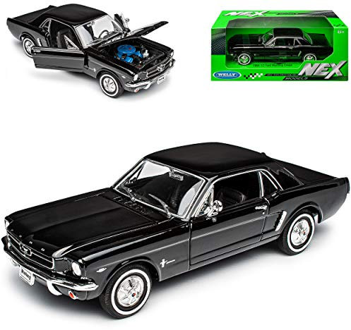Generisch Ford Mustang I Schwarz Coupe 1/2 1964-1966 1/24 Welly Modell Auto