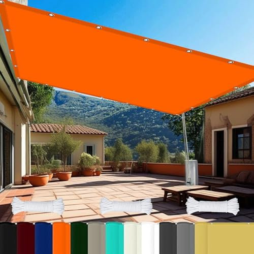 Toile D Ombrage Toile Pergola 3 x 7 m UV Protection avec Oeillets Tissu Polyester Multi Couleur et Taille Toile Solaire Voile pour Terrass Fête Activités Potager, Orange