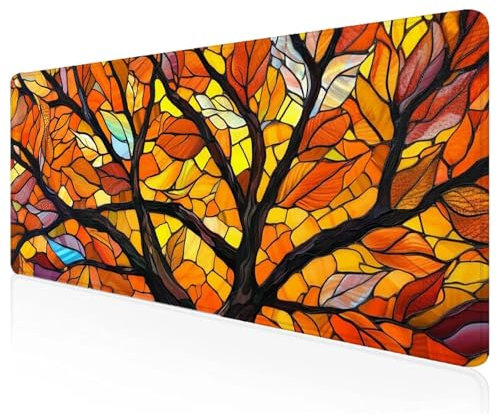 Abstrait Tapis de Souris Les Arbres Tapis Souris XXL 1000x500x3mm,Mousepad à Bords Cousus,Lavable Desk Mat Antidérapant pour PC Bureau et Gaming Accessoire,Vitesse et la Précision Améliorées S-24