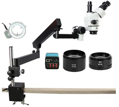 Mikroskop 3. 5 x 90 x SIMUL Focal Trinokulärt stereomikroskop 1 4MP HDMI kamera 144 ringljus