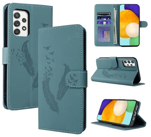 CASAFUNY Handyhülle für Samsung Galaxy A52S 5G/ A52 5G/ A52 4G Hülle, Premium Lederhülle Klappbar Klapphülle Magnetisch Klappbar Wallet Tasche Schutzhülle für Samsung Galaxy A52/A52S, Blau