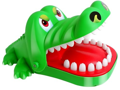 Camilife Krokodil Spiel Croco Doc Spiel Spielzeug Krokodil Zähne,Action Geschicklichkeit für Familienspiel, Teste Dein Glück, für Kinder, Familienspiel, Partyspiel (Grün-L)