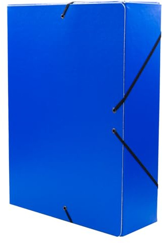 Raylu Paper – Carpeta de Proyectos Mate de tamaño A4 con lomo de 9 cm, carpeta de cartón resistente y cierre con gomas para proyectos escolares u oficina (Azul, Lomo de 9 cm)