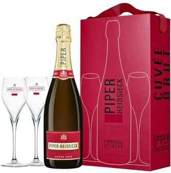 Piper Heidsieck - Champagne Cuvée Brut - Confezione 1 bottiglia + 2 flûtes
