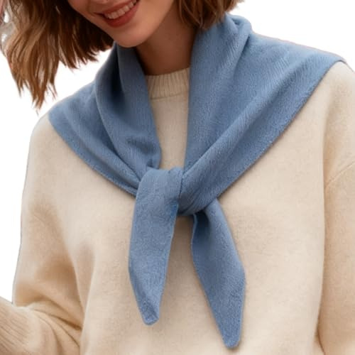 Triangle Sweater Scarf - Women's Shawl Wrap Neck Warmer Pure Cashmere Wool Head Scarf | For Ladies Spring Fall Daily Commute Outdoor Travel Beach