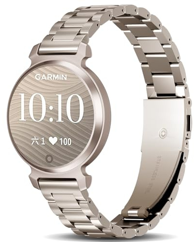 Metal Watch Strap Compatible with Garmin Lily 2 Active/Lily 2 for Women,14mm Slim Adjustable Stainless Steel Elegant Chain Replacement Bracelet for Lily 2/2 Active Smartwatch Accessory