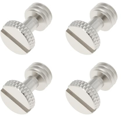 eMagTech 4pcs 3/8-16.2 Cámara Trípode QR Placa Tornillo Ranurado Acero Inoxidable para Placa de Liberación Rápida