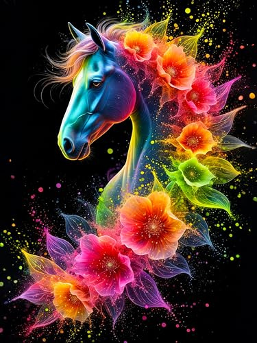 OkarinaArt Diamond Painting Erwachsene – Pferd, 30 x 40 cm | DIY 5D Diamant Painting für Anfänger, Diamant Malerei Set, Runde Diamanten, Tier Wanddekoration, Geschenkidee