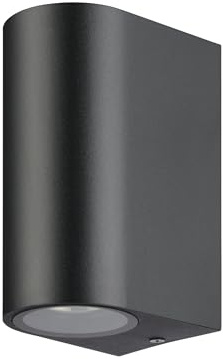 EGLO Wandlampe Medellin, Wandleuchte innen, Schlafzimmerlampe | Alu in anthrazit, Glas in klar GU10 Fassung IP44
