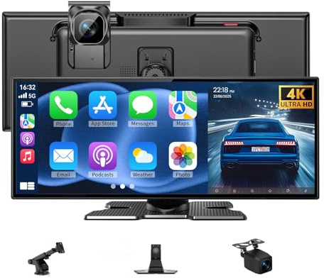 11.5 Car Tablet Pro Max 2026, Carplay Screen for Car Car Stereo with 4K Front and 1080P Rear Camera, Car Play Screen Wireless CarPlay Android Auto Mirror Link AUX FM Bluetooth 64G SD