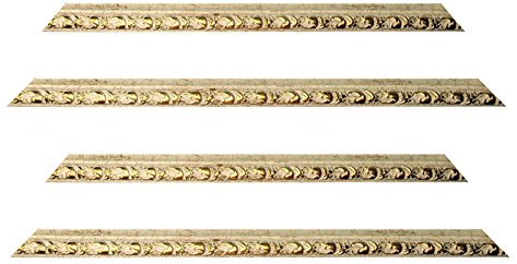Neumann Bilderrahmen Barockrahmen weiß fein verziert 812 AVO, Zuschnitt 60x80 cm