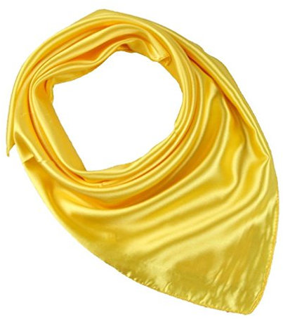 Xiang Ru 60 * 60cm Damen Einfärbig Schals Sommerschal Kopftuch Halstuch Nickituch Square Schal Gelb