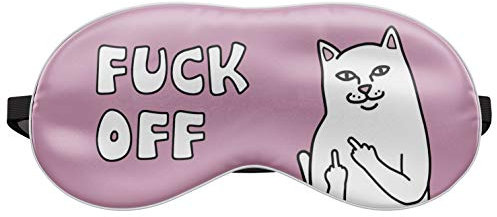 Schlafmaske Reise Relax Augen Abdeckung Bett Emoji Nickerchen Augenbinde Seine anderes Muster [042] (Fuck off Cat)