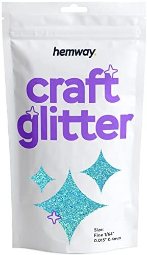 Hemway Craft Glitter - Baby Blue Iridescent | Fine Metallic Sequin Flakes for Resin & Epoxy Crafts | Supplies for Tumblers, Cards, Jewellery, Candle, Hair, Face, Body & Nail Art | 100 g