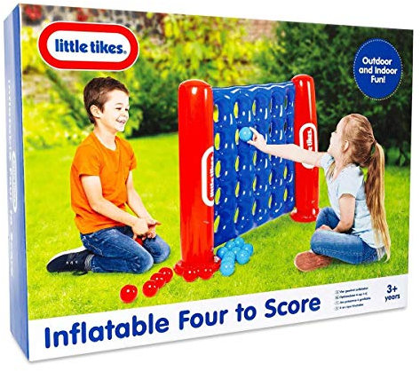 Little Tikes Inflatable Four to Score Game Set for Kids, Ages 3+, Includes Board, 24 Balls, Instructions