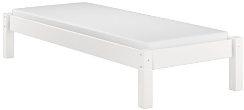 Erst-Holz® Futonbett weiß ohne Kopfteil Kiefer massiv 90x200 mit Matratze und Rollrost aus Federleisten 60.35-09WFLM