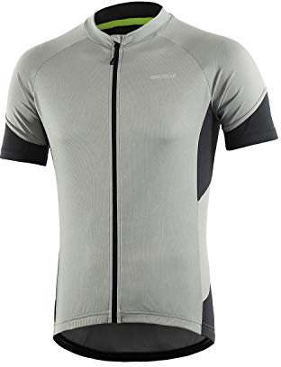 BERGRISAR Herren Fahrradtrikot Kurzarm Sommer Atmungsaktive Leicht Fahrradbekleidung BG650 Grau, X-Groß