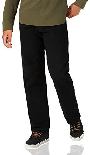 Wrangler Authentics Men's Fleece Lined Five Pocket Jean, Black, 34W x 29L