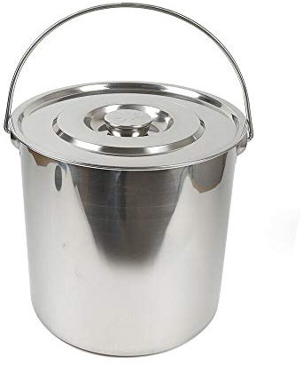 Kaibrite Seau de cuisine en acier inoxydable avec couvercle en acier inoxydable 20 l