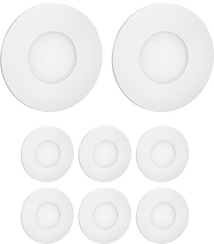 ledscom.de 8 Stück LED Treppenlicht/Wandeinbauleuchte FEX für innen und außen, rund, 85mm Ø, warmweiß
