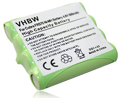 vhbw Akku kompatibel mit Cobra FRS1102MFVP, FRS1102SB, FRS130, FRS250 Micro, FRS305, FRS307 Funkgerät, Walkie Talkie (600mAh, 4,8V, NiMH)