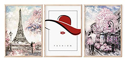 myDreamwork | Poster 3er Set A4 (31 – Fashion Paris) | Aesthetic Bilder | Poster Vintage | 3 Exklusive Bilder - Stilvolle Home Deko | Paris Deko | Bilder Aquarell – ohne Bilderrahmen (3xA4)
