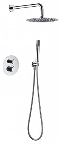 Conjunto Ducha Empotrada Pared con termostato cromado marca Imex serie Line GTD038